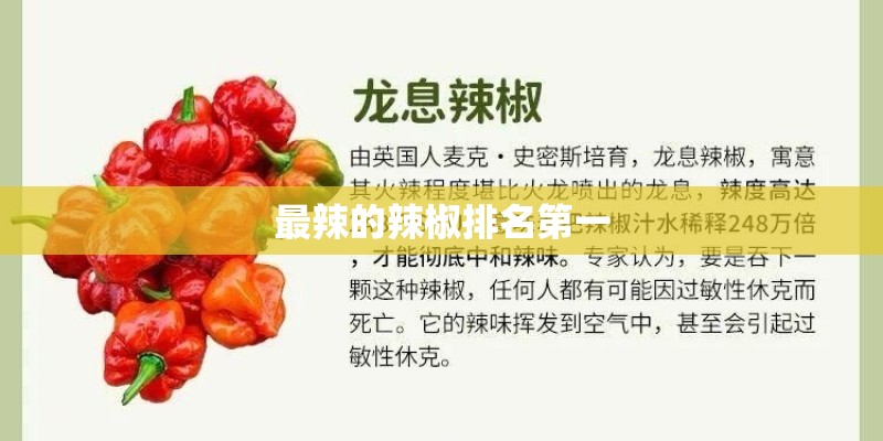 最辣的辣椒排名第一