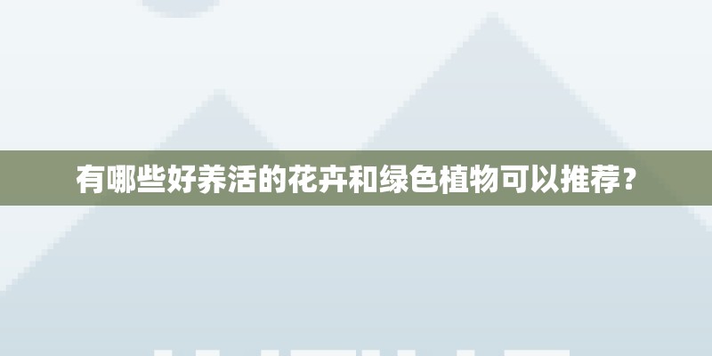有哪些好养活的花卉和绿色植物可以推荐? 有哪些好养活的花卉和绿色植物可以推荐?